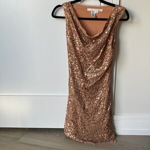 Max Studio Gold Sequin Mini Dress